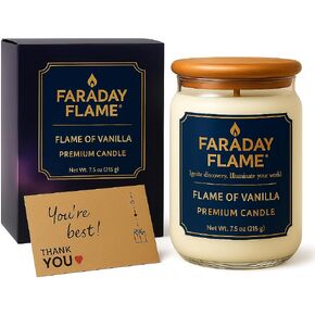 Faraday Flame - Galaxy Core Collection - 100% Soy Wax Scented Candle | Clean-Burning, Non-Toxic, Long-Lasting Aromatherapy Candle | Hand-Poured Luxury Gift for Home Décor | 7.5 oz (Flame of Vanilla)