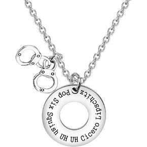 MAOFAED Pop Six Squish Uh Uh Cicero Lipschitz Necklace Chicago Musical Inspired Gift Musical Lover Gift Theatre Nerd Gift