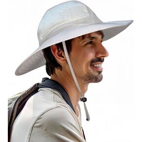 LLmoway UPF 50+ Sun Hat for Men Women Wide Brim Breathable Adjustable Windproof Outdoor Fishing Hiking Hat Foldable Packable