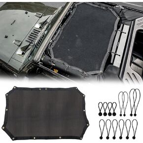 for Jeep Wrangler Accessories Sunshade, Mesh Sunshade Bikini Top for JK 2/4 Door Soft/Hard Top,Protect You from the Sun and Wind