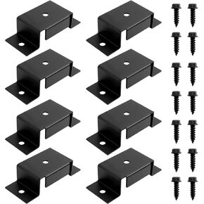 8 Pack Trailer Stake Pockets for 2x4 Wood, Steel Utility Trailer Pocket Stakes Heavy Duty for Lumber Black