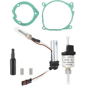 22451901 12V Heater Glow Plug Repair Kit and 12V Fuel Metering Pump Heater Fit for Eberspacher Airtronic D2 D4 Replace 252069011300, Parking Heater Maintenance with Strainer Screen