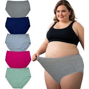 سراويل داخلية للسيدات للملابس الداخلية للسيدات للسيدات XL-5XL بالإضافة إلى سراويل داخلية للنساء 5 عبوات.