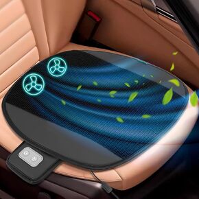 Snailax Cooling Car Seat Cushion, Cooling Seat Cover for Car, Ventilated Cooling Seat Pad with 2 Fans, 3 Adjustable Cooling Speeds, Auto Shut-Off, Universal Fit for Most Cars, SUV, Truck