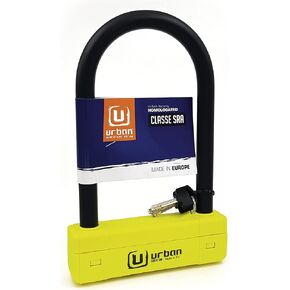 Urban UR120220 Motorcycle U Lock Maximum SRA SRA المعتمدة ، الصلب الصلب Ø18 مم/0.7 بوصة قفل مزدوج ، أكثر وضوحا ، 120 × 220 مم/4.7 × 0،72EN
