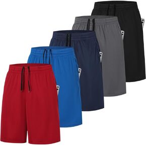 ZENGVEE 5 Pack Athletic Gym Mens Shorts Workout Quick Dry Basketball Shorts with Pockets for Running Casual Activewear