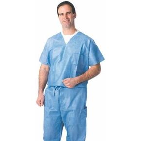 Medline unisex-adult Unisex Scrub Shirt With V-neck, Disposable
