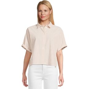Lilla P Women's Striped Boxy Button Down