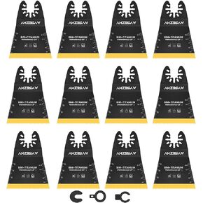 AMZBSAW 12 PCS Titanium Oscillating Saw Blades Metal Cutting, Oscillating Multitool Blades for Metal Nails Hard Material and Wood Plastic, Multi Tool Blades Kits Fit Dewalt Bosch Worx Ryobi Milwaukee in Saudi Arabia