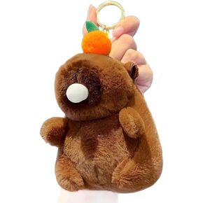 Capybara Keychain Plush New Funny Cute Blow Bubble and Make Sounds Capybara Plush Keychain