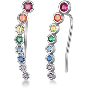 WES Rainbow Earrings Hoop Earrings for Women for Adult