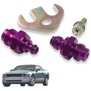 Power Steering Rack -6 AN Conversion Fittings Compatible with S197 Ford Mustang 05-14 v6 v8 3.7L 4.0L 4.6L 5.0L, for 00-11 Ford Focus racks, for 03-11 Panther Chassis vehicles