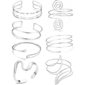 7 PCS ARM Cuff Bracelet للنساء القابل للضبط على نطاق الذراع العلوي bangle المجوهرات البسيطة