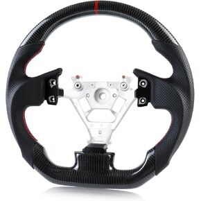 Real Carbon Fiber Steering Wheel for D-shaped With stitching Nappa Perforated Leather Flat-bottom Steering Wheel for INFINITI G35 2003-2007
