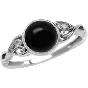 7MM Genuine Round Shape Gemstones Sterling Silver Victorian Style Solitaire Ring Jewelry for Women
