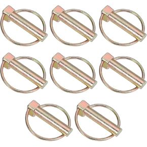 PATIKIL M12x50 mm Tractor Lynch Pin with Ring, 8 Pcs Heavy Duty Assortment Kit Lock Pin Clips for Tractors Trailer Farm Trucks Mowers, Rose Gold