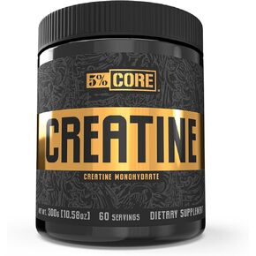 5% Nutrition Core Creatine | Micronized Creatine Monohydrate Powder | 5G, 5000mg, 60 Servings (Unflavored)