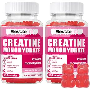 Creatine Monohydrate Gummies 5000mg for Men & Women Strawberry 180