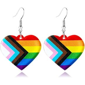 Colorful Acrylic Rainbow Earrings for Women Rainbow Gnome Earrings Cute Weird Earrings Funny Rainbows Ice Cream Ghost Mushroom Frog Dangle Earrings