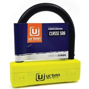 Urban UR120125 دراجة نارية U Lock Maximum SRA SRA معتمدة ، الصلب الصلب Ø18mm/0.7 بوصة قفل مزدوج ، أكثر وضوحا ، 120 × 125 مم/4.7 × 0،41 في قفل المشبكات متعددة الأغراض مضاد للسرقة متعددة الأغراض
