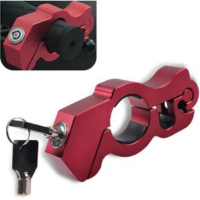 Motorcycle Handlebar Lock, Adjustable Security Anti-Theft Device with Anti-Scratch Gasket, Alloy Anti-Rust Computer Lock Cylinder Portable Accessories, for Motorcycles Scooters ATVs (Black)