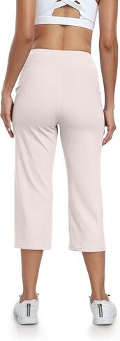 uurun مستقيمة الساق capris للنساء: بانتس اليوغا الرياضية الواسعة القطع مع جيوب 2 in Kuwait