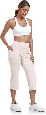 uurun مستقيمة الساق capris للنساء: بانتس اليوغا الرياضية الواسعة القطع مع جيوب 2 in Kuwait