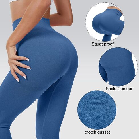Coume 4 PCS Womens تمرين طماق سلس ابتسامة ابتسامة كفاف صالة الألعاب الرياضية اليوغا سراويل عالية ضغوط ضغوط الجوارب الرياضية in Kuwait