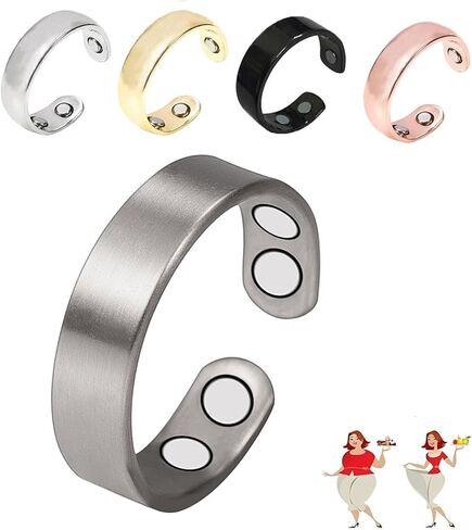 Auvulis Migraine Ring Adjustable Stainless Steel Calmi Rings Lymphatic Vitality Magneti Rings Anti Snoring Ring Migraine Relief Jewelry for Women Men in Kuwait