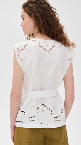 Sea Women's Dahlia Eyelet Vest with Belt in Saudi Arabia