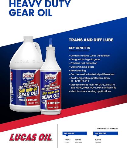 Lucas Oil 10046 -PK4 Huck Duty 80/90 بالإضافة إلى زيت التروس - 1 جالون ، حزمة من 4 in Saudi Arabia
