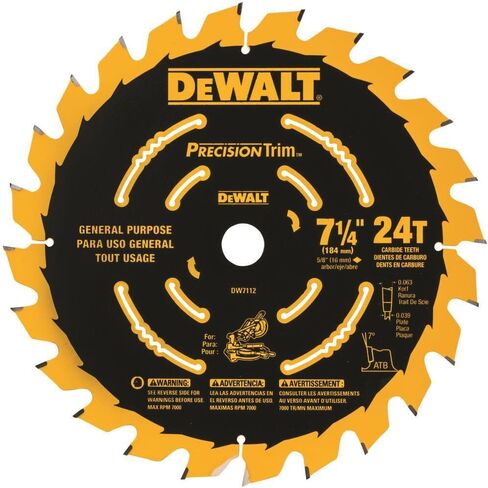 DEWALT DW7116PT DEWALT DW7116PT 60T Precision Trim Miter Saw Blade, 7-1/4" in Kuwait