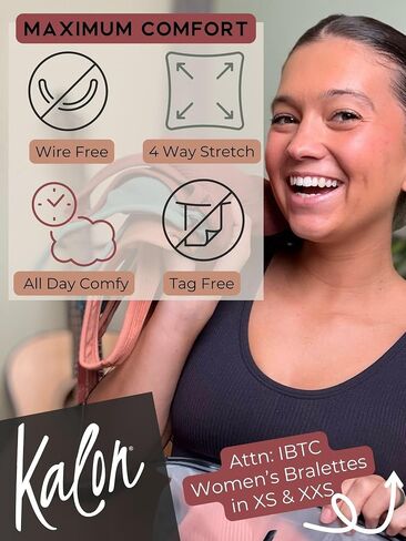 Kalon Women's 4 Pack Back Bralette Crop Top Comfort Sports Bra in Kuwait