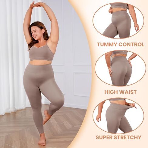 VALANDY Creamlush Plus Size Leggings for Women-High Waisted Tummy Control Buttery Soft Yoga Pants in Kuwait