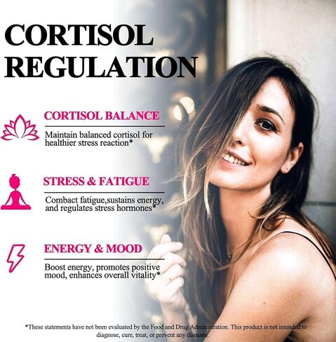 Cortisol Supplement Liquid Drops, 17-in-1 Cortisol Reducer w. Ksm-66 Ashwagandha Theanine Rhodiola Rosea Magnesium Phosphatidylserine, Hormone Balanced & Lower Cortisol for Women Calm* Relaxation in Kuwait