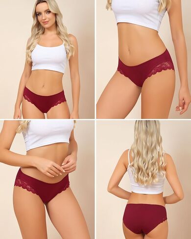 LEVAO Cotton Cheeky Underwear for Women Low Rise Lace Bikini Panties Ladies Knickers 6 Pack S-XXL in Saudi Arabia
