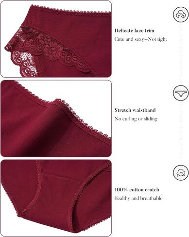 LEVAO Cotton Cheeky Underwear for Women Low Rise Lace Bikini Panties Ladies Knickers 6 Pack S-XXL in Saudi Arabia