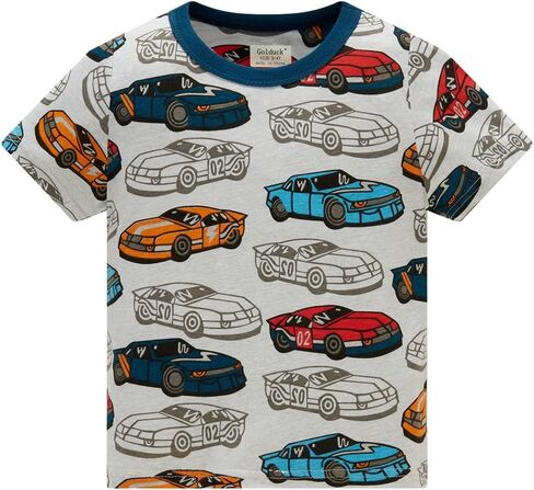 Kids Boys' Pajama Set Short Sleeve T-Shirt+Shorts Car Fire Truck Cartoon Print Little Kid 100% cotton clothing in Saudi Arabia