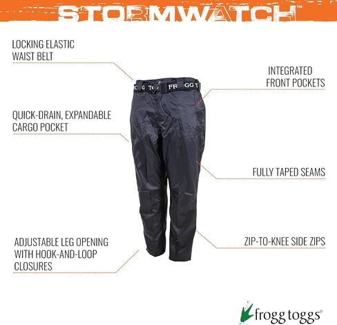 FROGG TOGGS Stormwatch, Seam Taped Waterproof Rain Pant Black 3X-Large in Kuwait