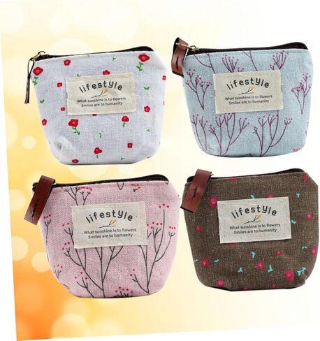 Galpada Canvas Coin Presh Bupk ، 8 PCS Pouches Small Pouchs with Zipper ، Mini Coin Bag Varse Cartoon Wallet in Kuwait