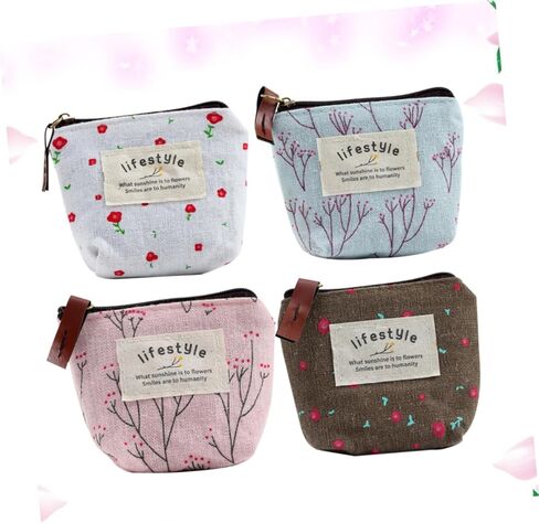 Galpada Canvas Coin Presh Bupk ، 8 PCS Pouches Small Pouchs with Zipper ، Mini Coin Bag Varse Cartoon Wallet in Kuwait