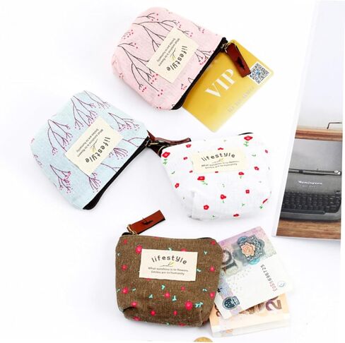 Galpada Canvas Coin Presh Bupk ، 8 PCS Pouches Small Pouchs with Zipper ، Mini Coin Bag Varse Cartoon Wallet in Kuwait