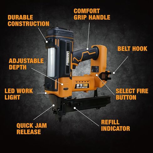 Freeman PE20VFS16 20 Volt Cordless 16-Gauge 1" Fencing Stapler Kit with Lithium Ion Battery, Charger, and Bag – 1300 Shots per Charge in Saudi Arabia