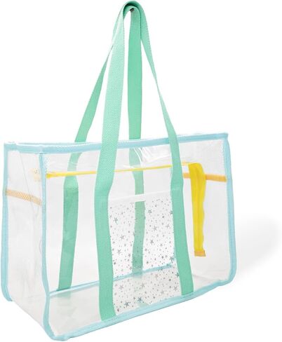 Clear Beach Bag for Women,Waterproof,Sandproof,Large Transparent PVC Tote Bag for Stadium Events Beach Travel Gym Pool in Saudi Arabia