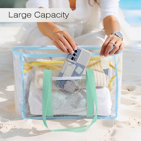 Clear Beach Bag for Women,Waterproof,Sandproof,Large Transparent PVC Tote Bag for Stadium Events Beach Travel Gym Pool in Saudi Arabia