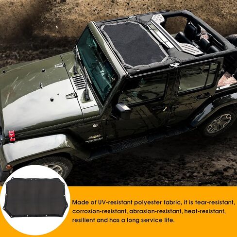 لجيب رانجلر إكسسوارات Sunshade ، Mesh Sunshade Bikini Top لـ JK 2/4 Door Top/Hard ، حمايتك من الشمس والرياح in Kuwait