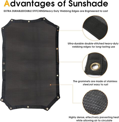 لجيب رانجلر إكسسوارات Sunshade ، Mesh Sunshade Bikini Top لـ JK 2/4 Door Top/Hard ، حمايتك من الشمس والرياح in Kuwait