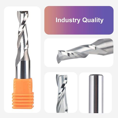 SpeTool Spiral Router Bits with UpCut 3/8 inch Cutting Diameter, 1/2 Inch Shank HRC55 Solid Carbide CNC End Mill for Wood Small Cut, Carving in Saudi Arabia