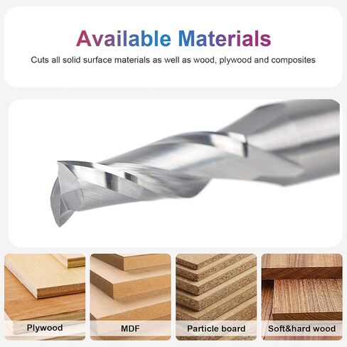 SpeTool Spiral Router Bits with UpCut 3/8 inch Cutting Diameter, 1/2 Inch Shank HRC55 Solid Carbide CNC End Mill for Wood Small Cut, Carving in Saudi Arabia