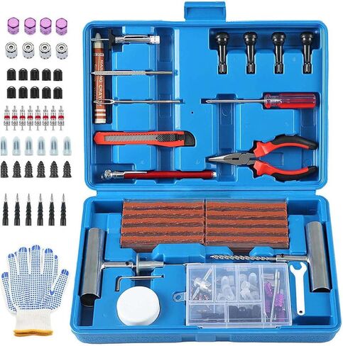 Tire Repair Kit,46pcs Heavy Duty Tire Plug Kit, with Universal Tire Patch Kit to Plug Flats for Car/Motorcycle/Truck/Tractor/Trailer/RV/ATV in Saudi Arabia